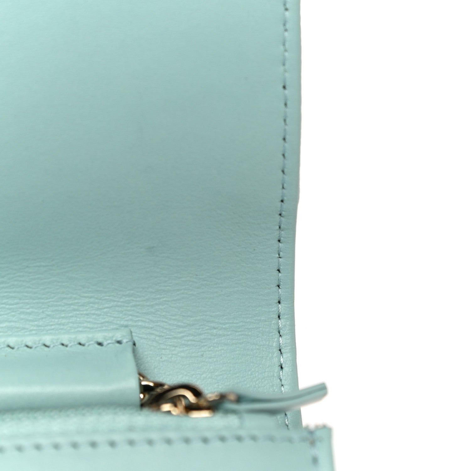 Chanel Caviar Camellia Embossed Wallet On Chain WOC Light Blue 15 of 15