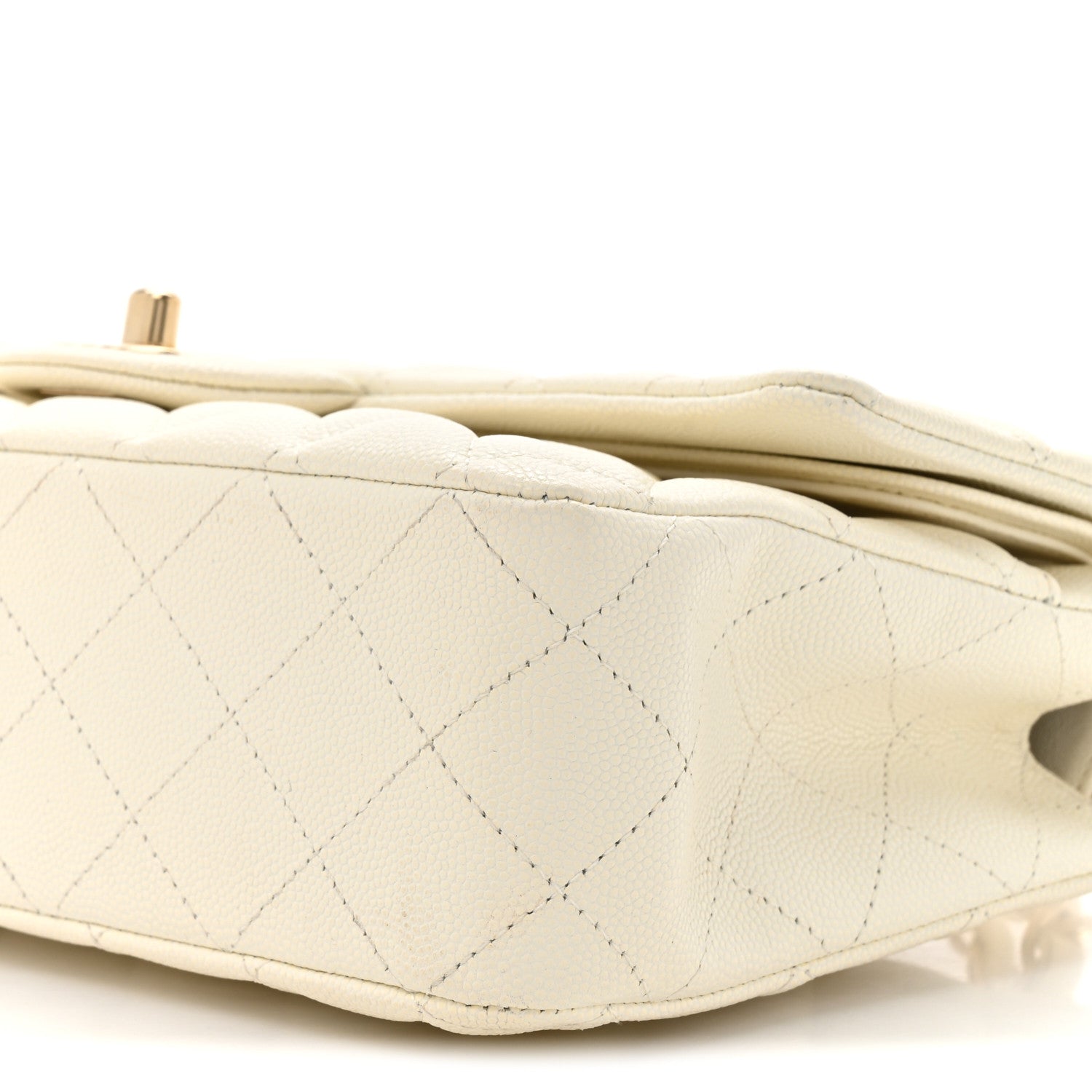 Chanel Caviar Quilted Medium Double Flap White 9 of 14