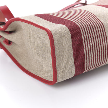 Hermes Vache Hunter Toile H Vibration Herbag Zip 31 PM Bordeaux Ficelle Rouge Piment 6 of 9