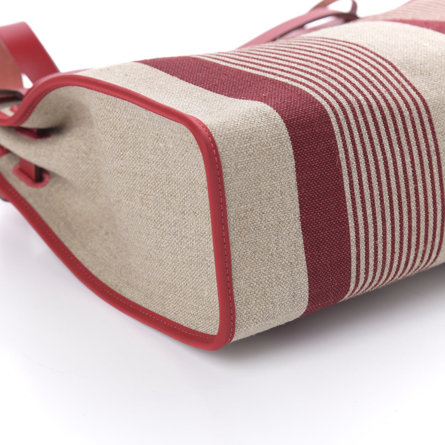 Hermes Vache Hunter Toile H Vibration Herbag Zip 31 PM Bordeaux Ficelle Rouge Piment 6 of 9