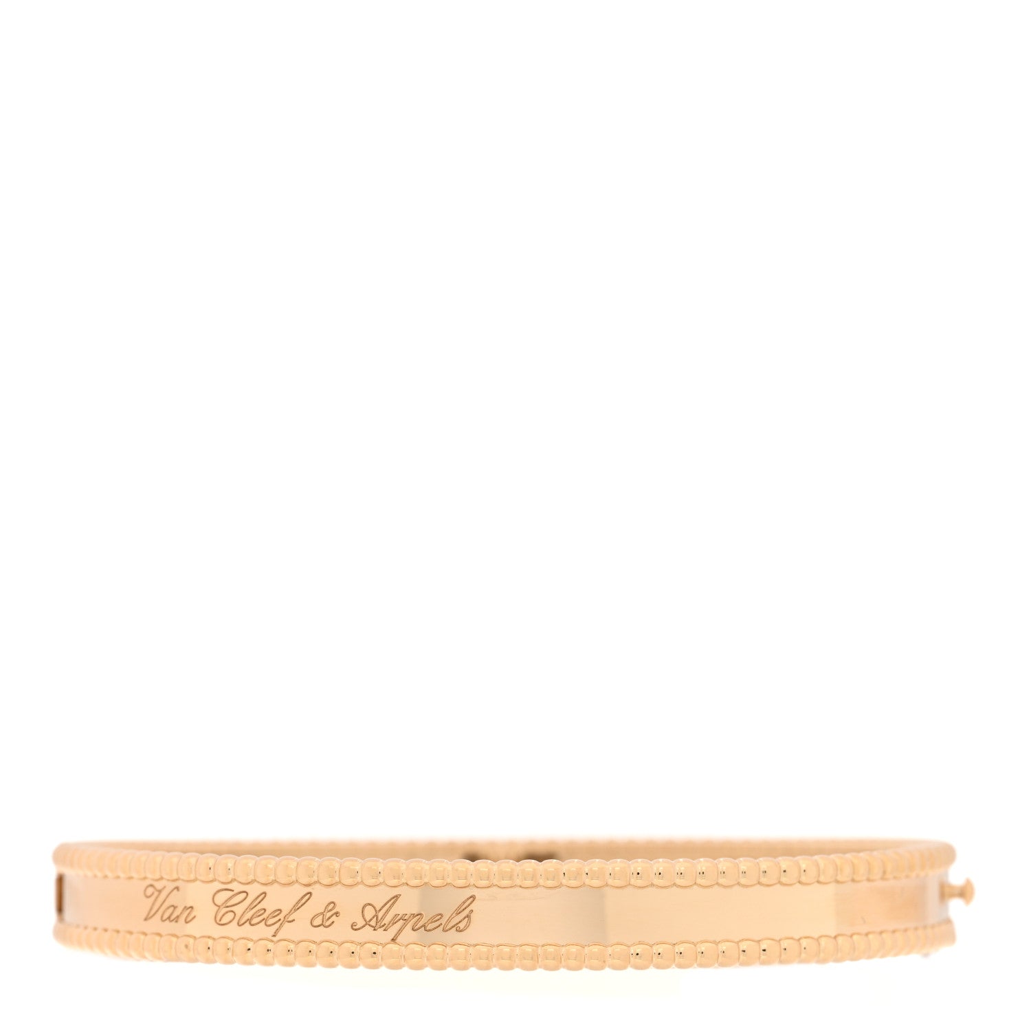 Van Cleef & Arpels 18K Yellow Gold Perlee Signature Bangle Bracelet L 2 of 3