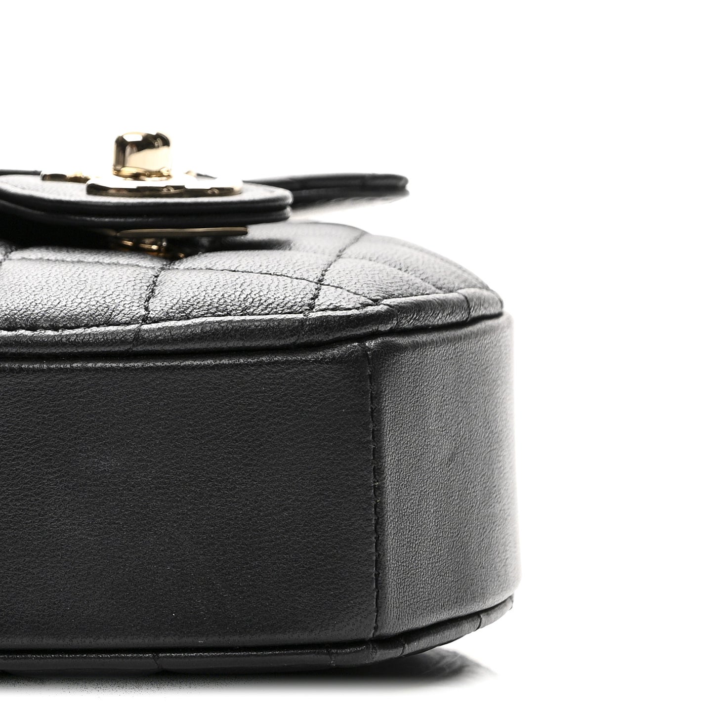 Lambskin Quilted CC In Love Heart Clutch With Chain Black