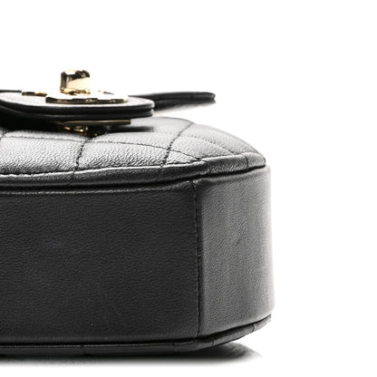 Chanel Lambskin Quilted CC In Love Heart Clutch With Chain Black 9 of 10