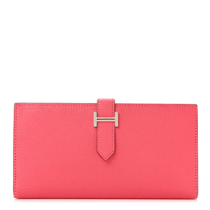 Hermes Chevre Mysore Bearn Gusset Wallet Rose Lipstick 1 of 7