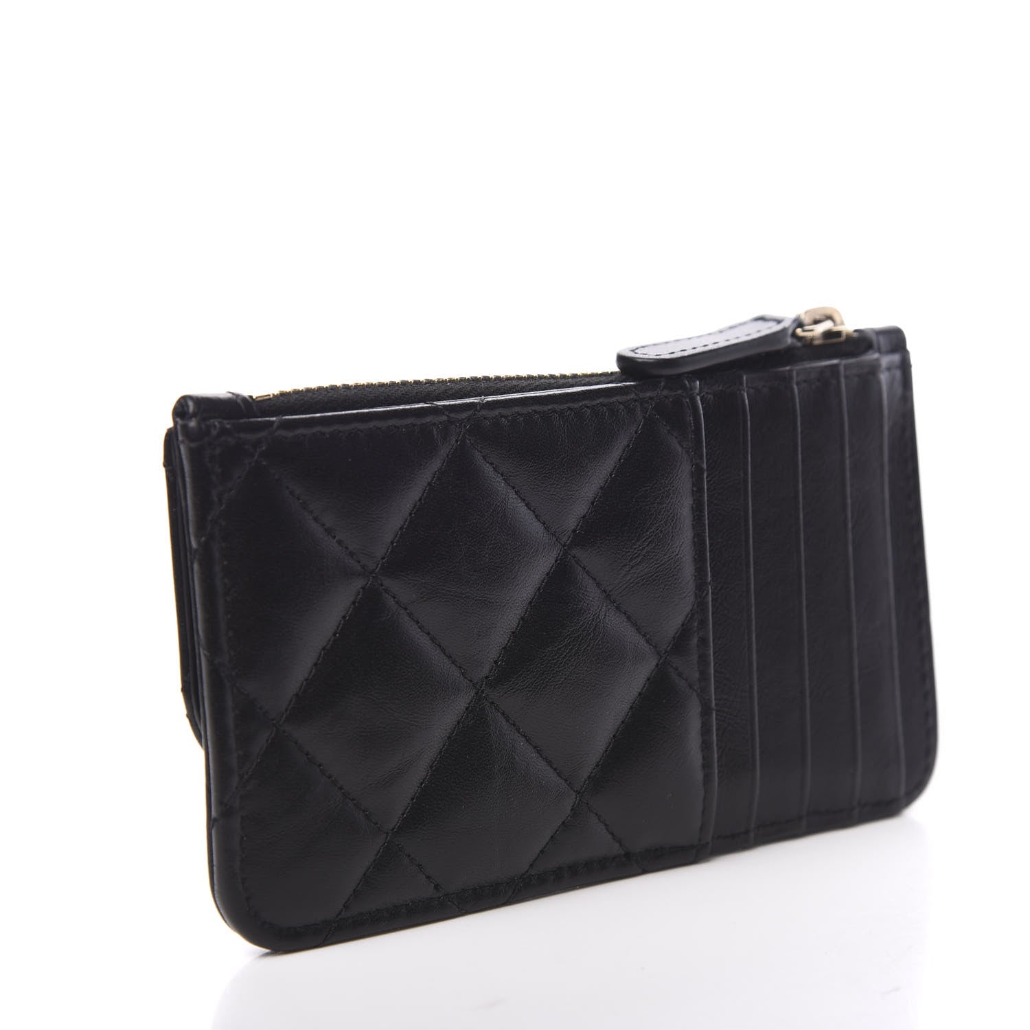 Chanel Aged Calfskin Quilted Reissue Flap Zip Card Holder Black 2 of 7