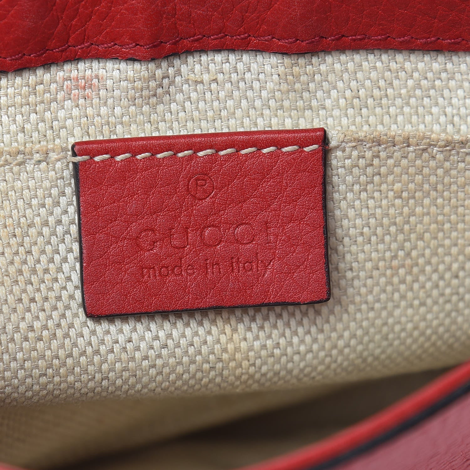 Gucci Pebbled Calfskin Small Soho Flap Crossbody Red 7 of 10