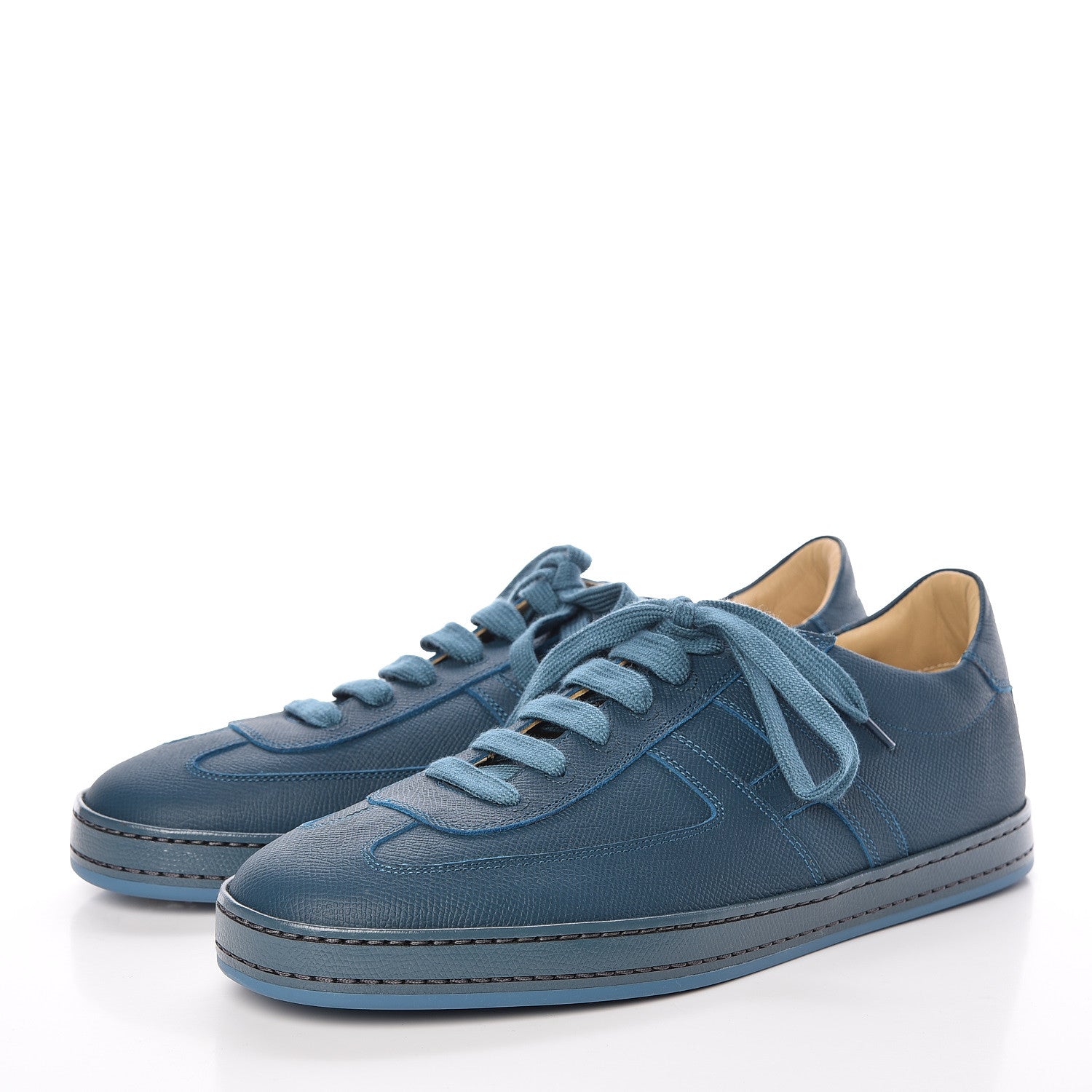 Hermes Matte Epsom Calfskin Mens Olympic Sneakers 42 Bleu Cobalt 3 of 9