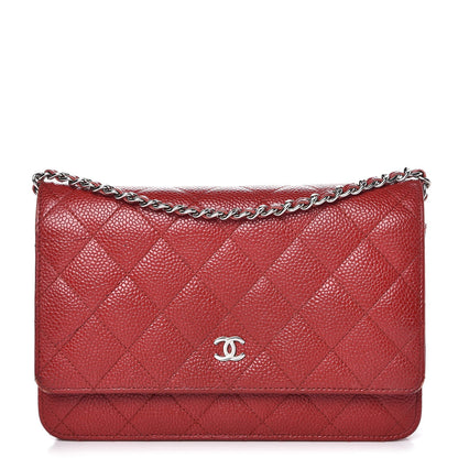 Chanel Caviar Quilted Wallet on Chain WOC Red 1 of 11