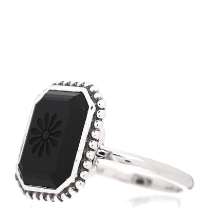 Tiffany Sterling Silver Black Onyx Ziegfeld Daisy Ring 55 7.25 3 of 5