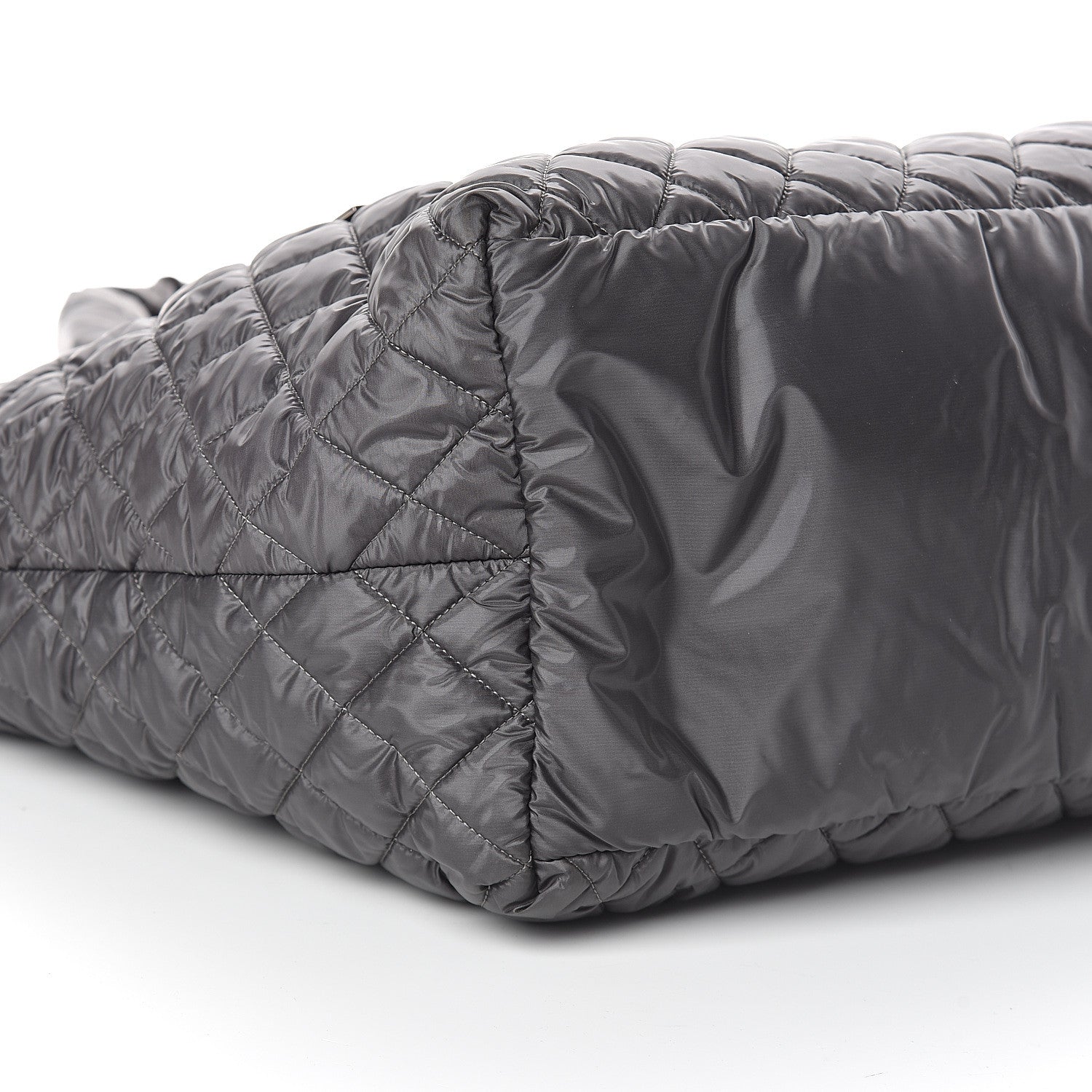 Chanel Nylon Quilted Large Coco Cocoon Tote Grey 7 of 8
