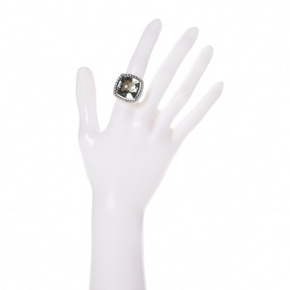 David Yurman Sterling Silver Diamond Prasiolite 17mm Albion Ring 52 6 7 of 11