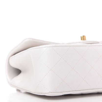 Chanel Iridescent Lambskin Quilted Mini Top Handle Rectangular Flap White 6 of 11