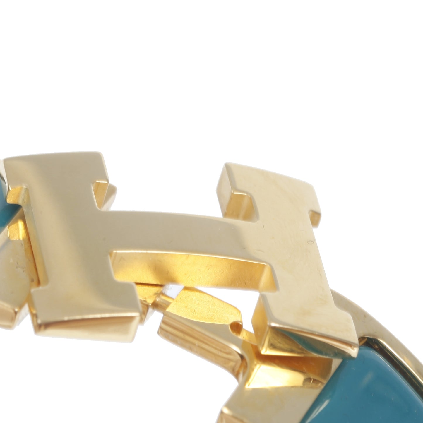 Enamel Clic Clac H Bracelet Wide Green Gold