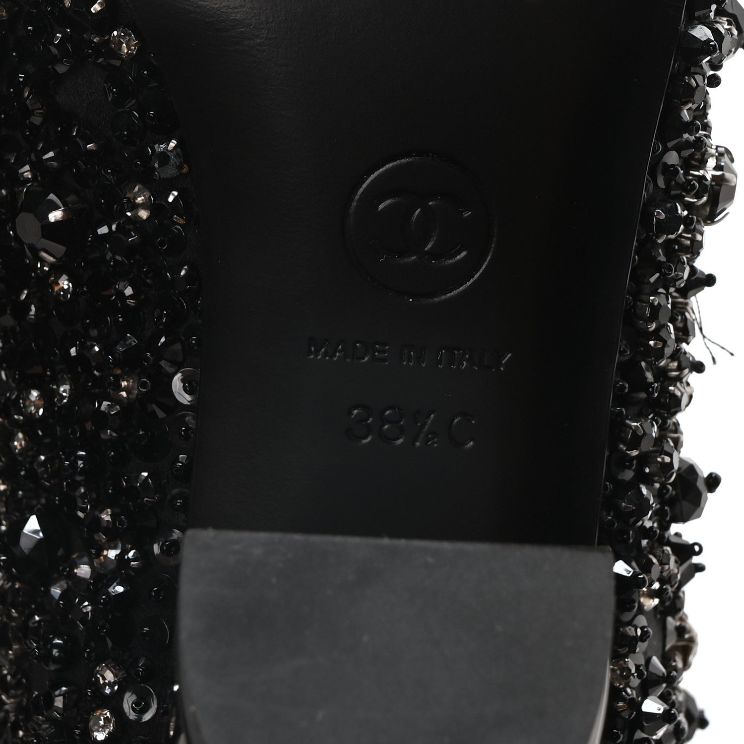 Chanel Grosgrain Beaded Bow Slingback Boots 38.5 Black 7 of 8