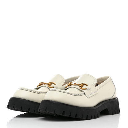 Gucci Cordovan Lux Womens Harald Horsebit 25mm Platform Loafers 39 Dusty White 3 of 9