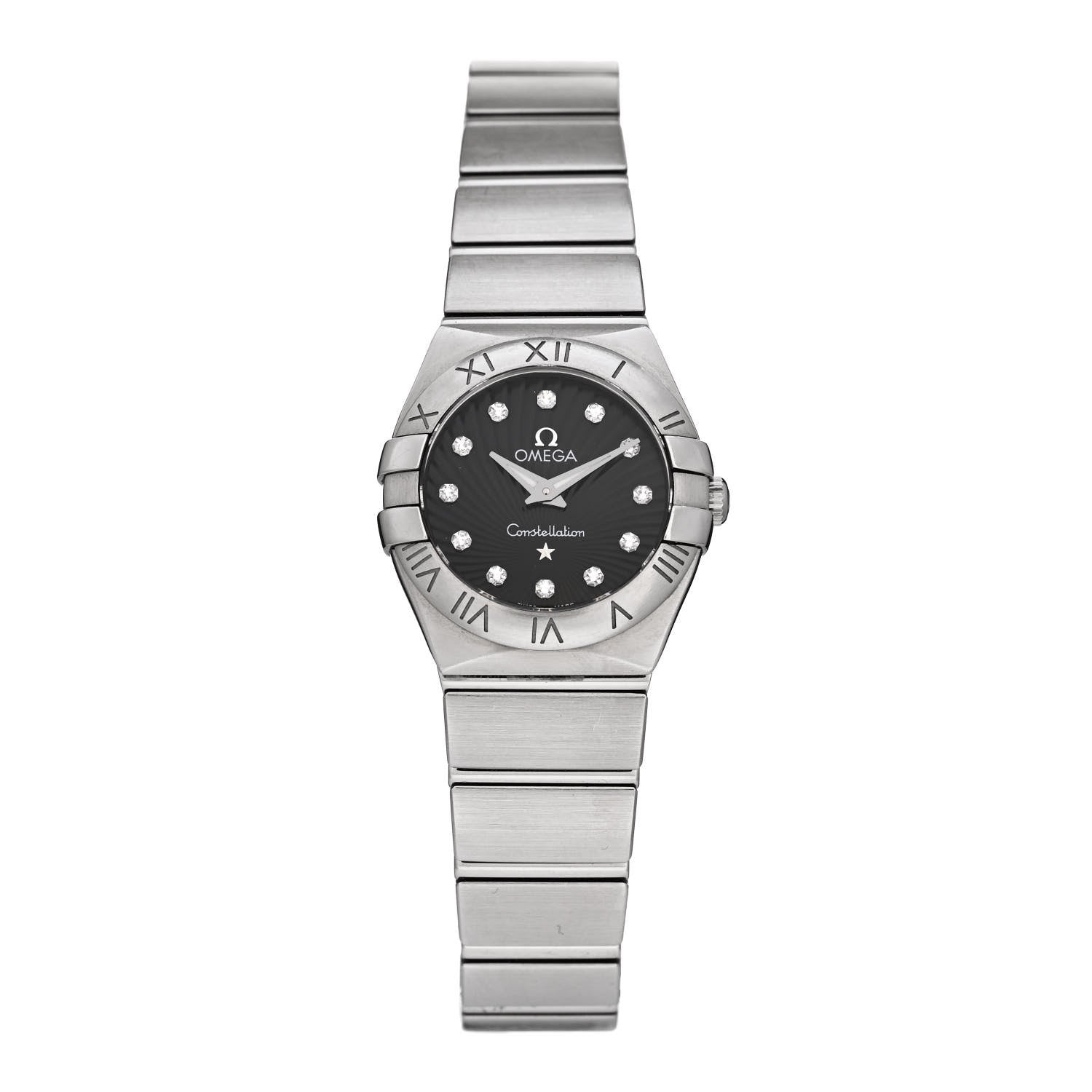 Omega Stainless Steel Diamond 24mm Constellation Quartz Watch Black 123.10.24.60.51.001 1 of 4