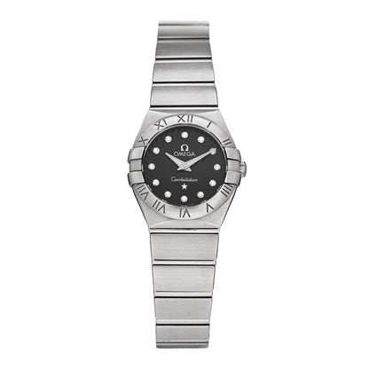 Omega Stainless Steel Diamond 24mm Constellation Quartz Watch Black 123.10.24.60.51.001 1 of 4