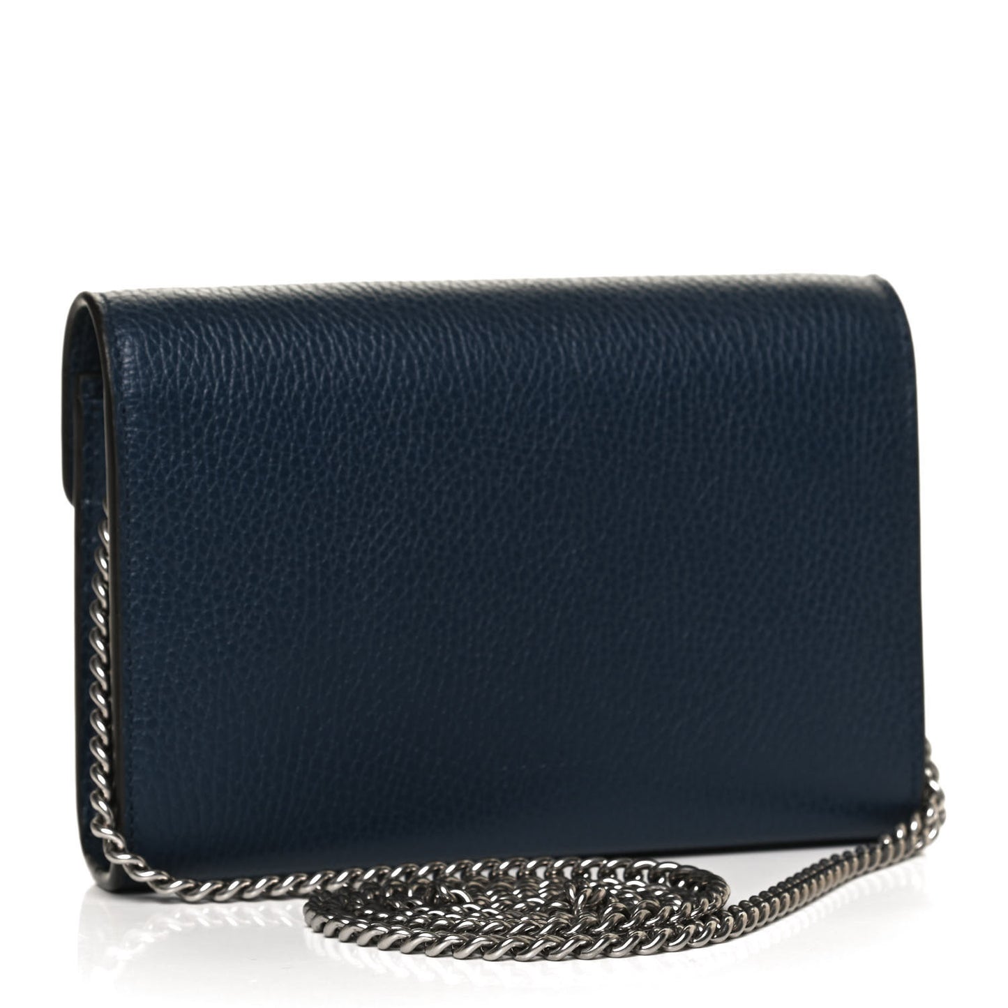 Dollar Calfskin Crystal Mini Dionysus Chain Wallet Blue Agata Black Diamond