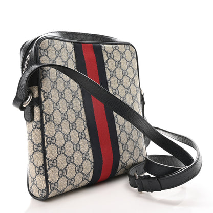 Gucci GG Supreme Monogram Textured Dollar Calfskin Web Small Ophidia Messenger Bag Beige Blue 3 of 10