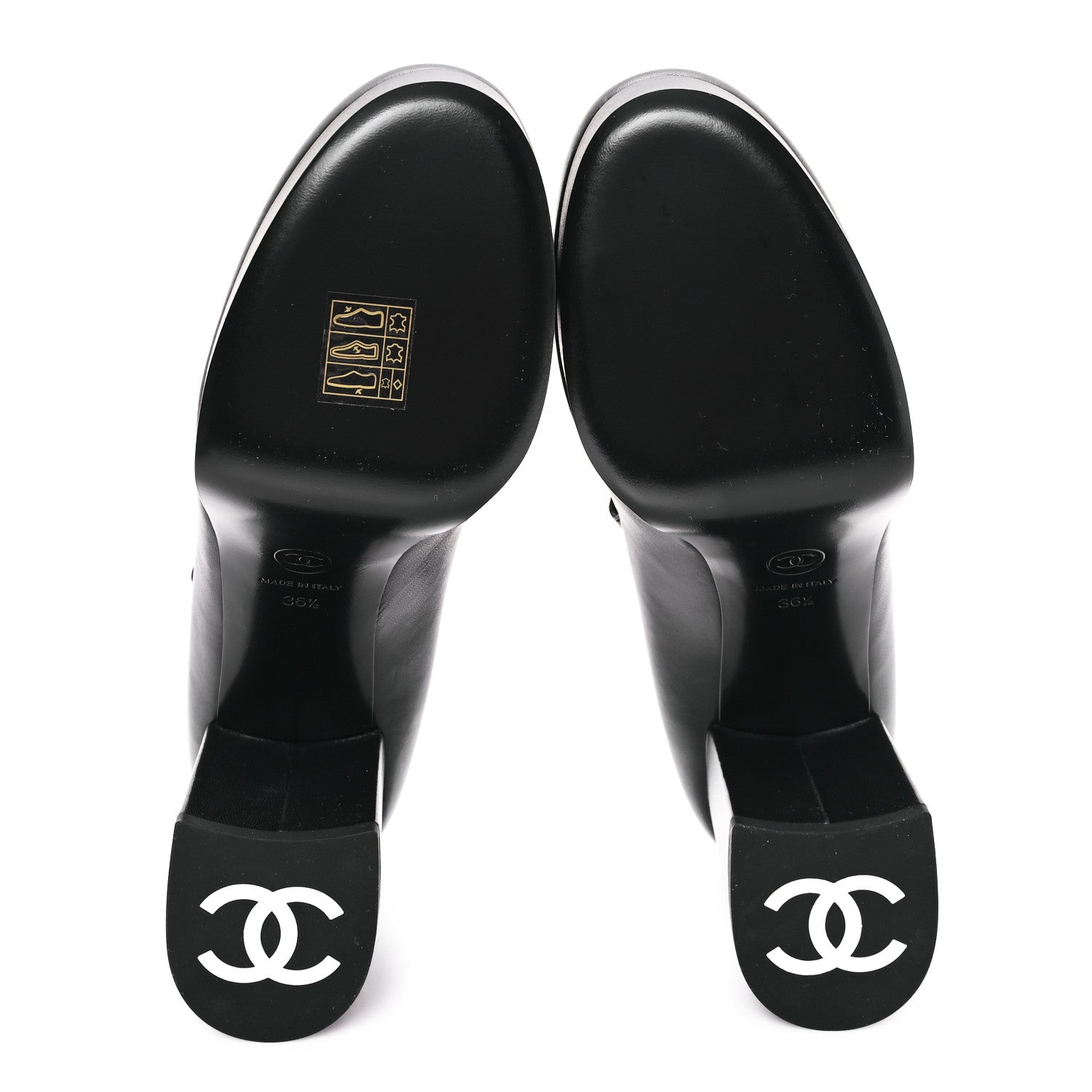 Chanel Lambskin Mary Jane Platform Pumps 36.5 Black 6 of 9