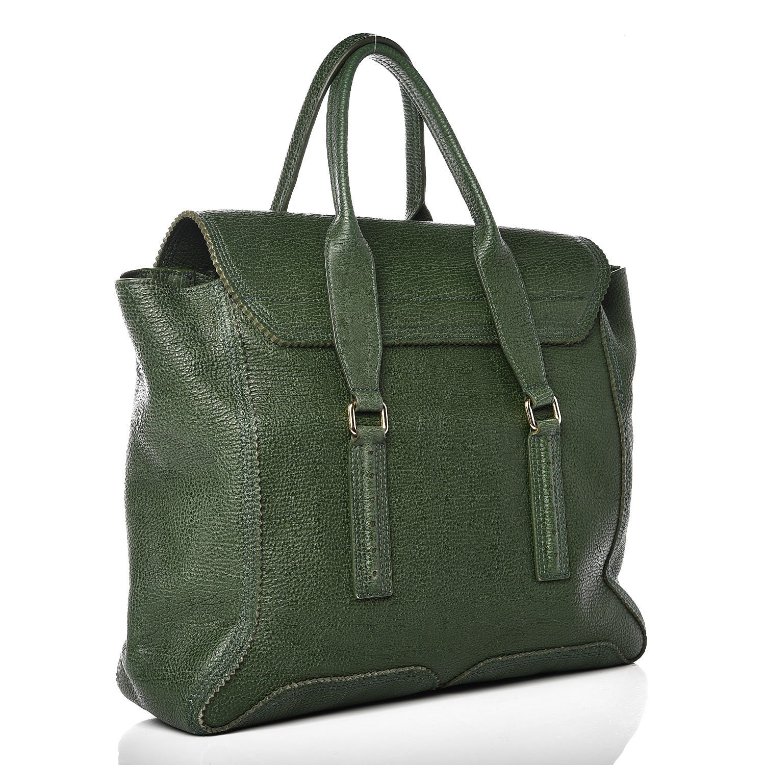 3.1 Phillip Lim 3.1 Textured Calfskin Large Pashli Satchel Jade 3 of 16
