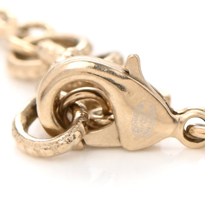 Chanel Resin CC Chain Pendant Necklace Gold Brown 5 of 6