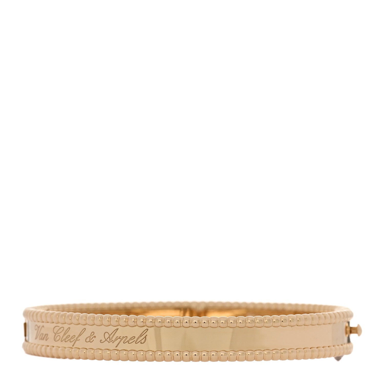 Van Cleef & Arpels 18K Yellow Gold Perlee Signature Bangle Bracelet S 2 of 4