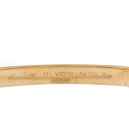 Cartier 18K Yellow Gold LOVE Bracelet 17 8 of 9