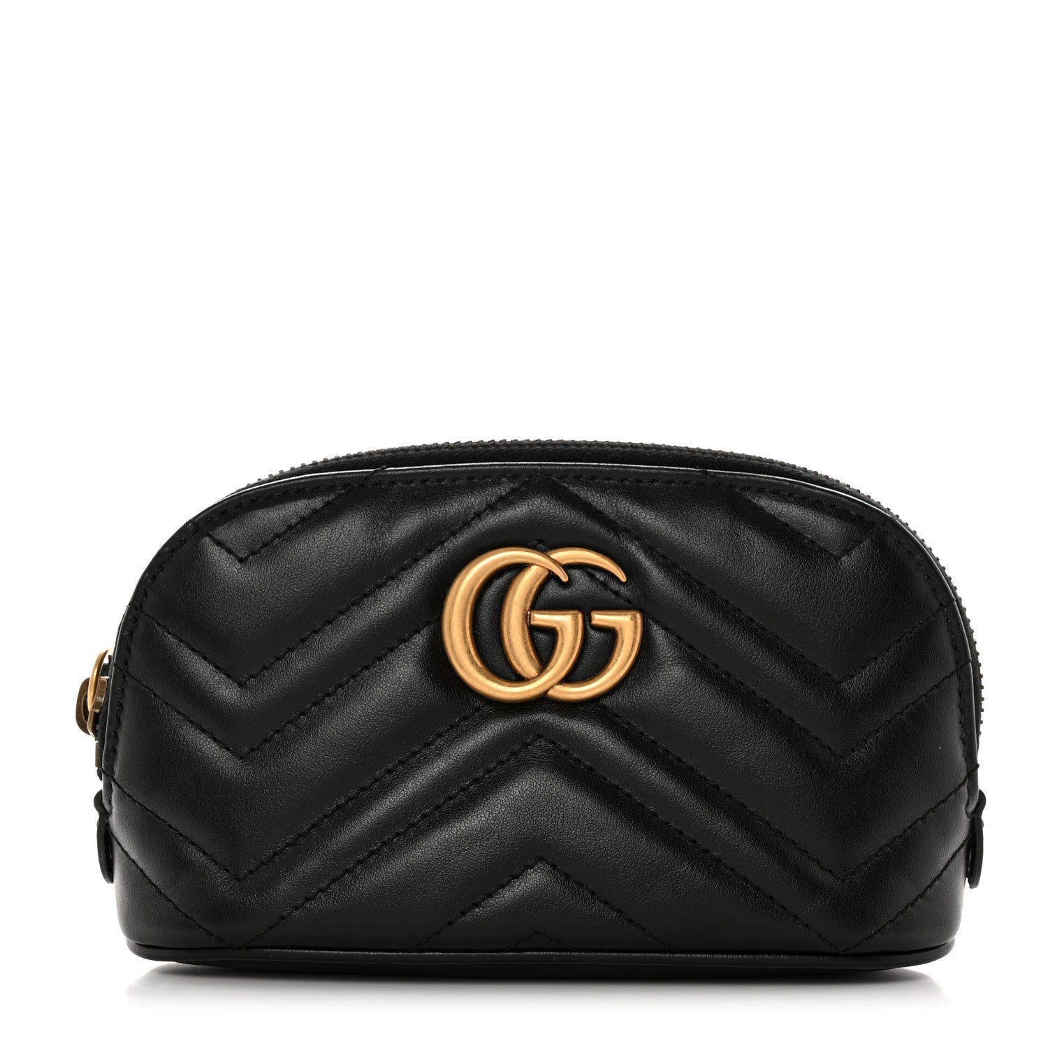 Gucci Calfskin Matelasse GG Marmont Pouch Cosmetic Case Black 1 of 7