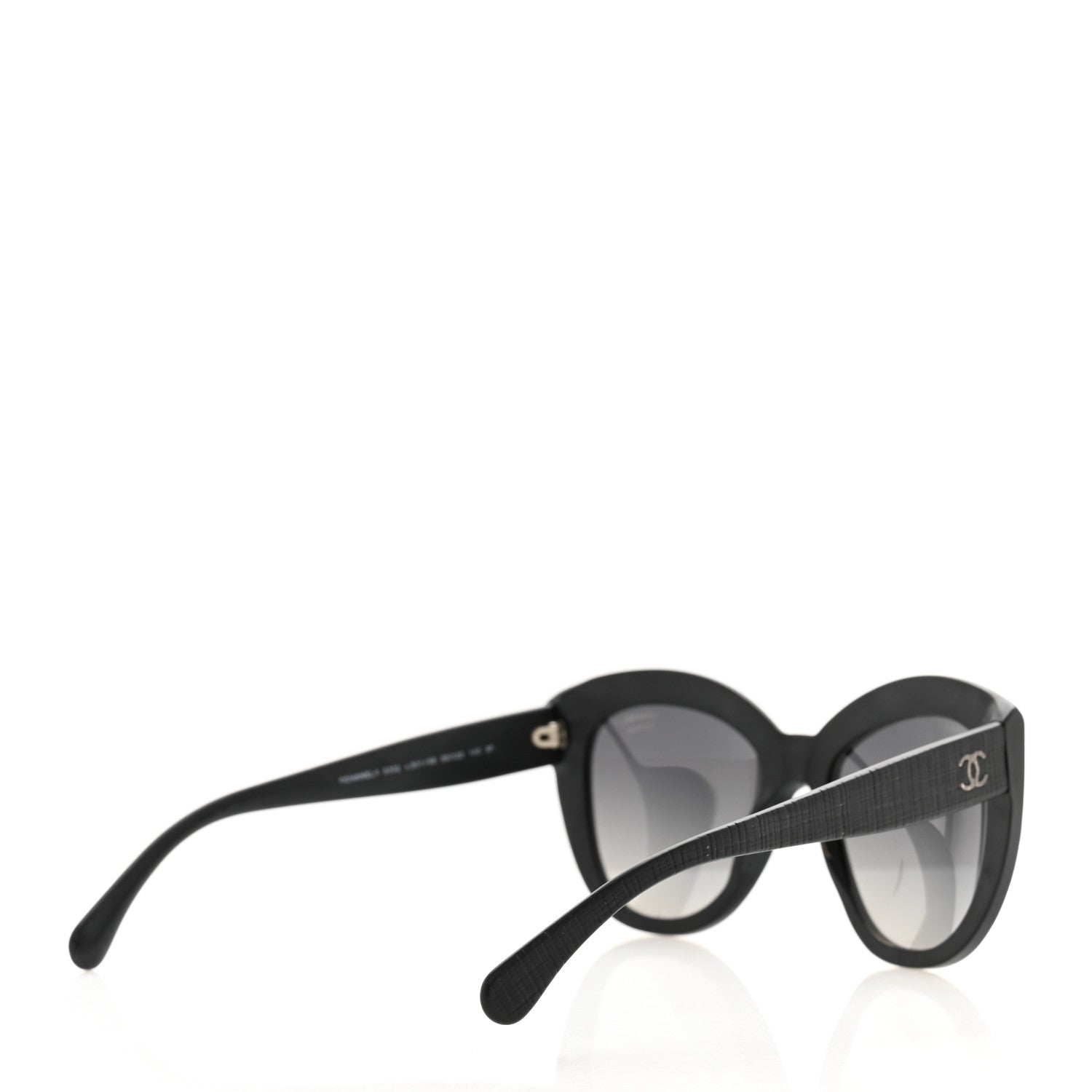 Chanel Tweed Effect CC Polarized Butterfly Signature Sunglasses 5332 Black 4 of 6