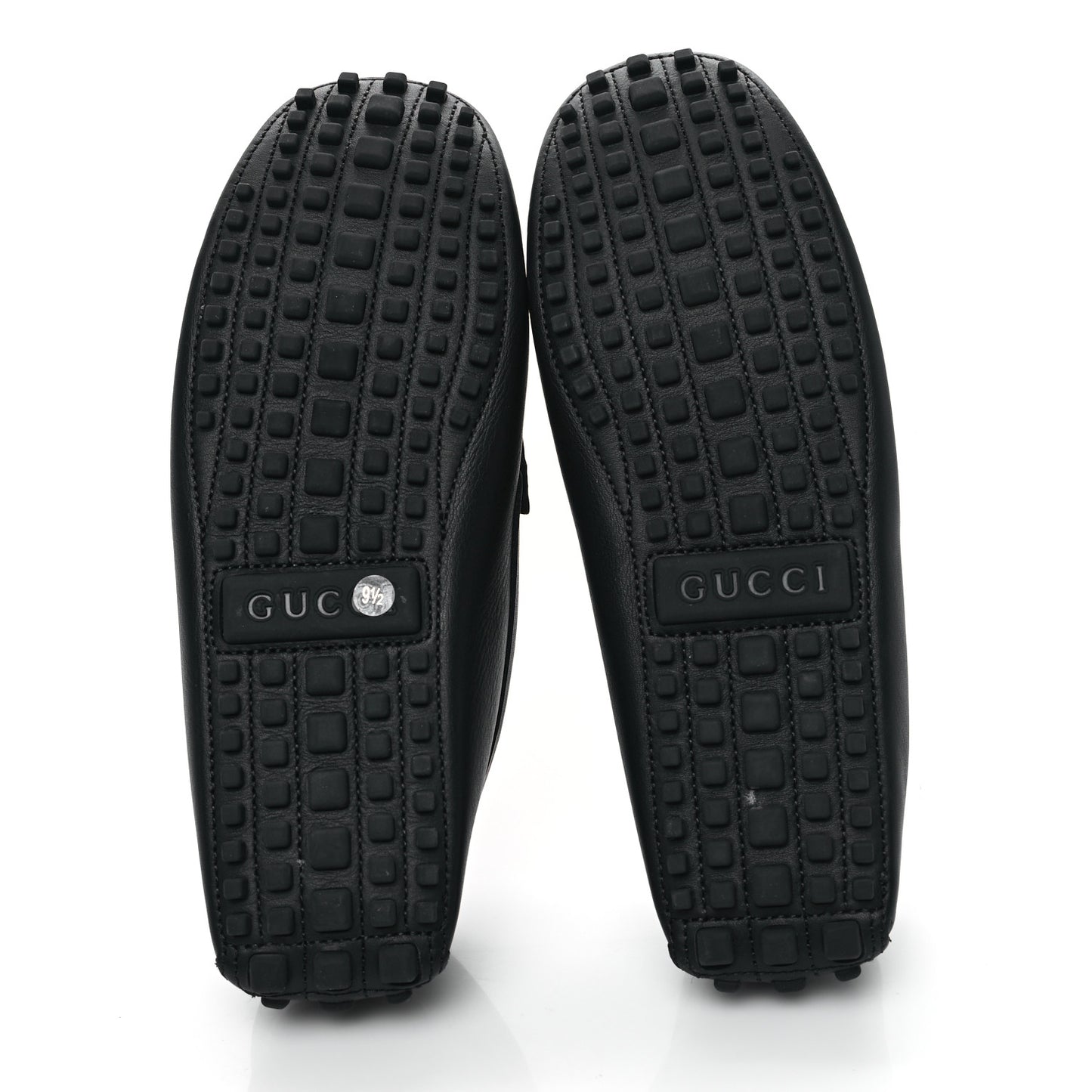 Soft Clove Calfskin Mens Interlocking G Driver Loafers 9.5 Black