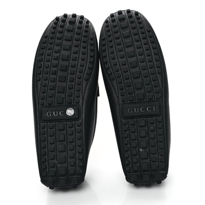 Gucci Soft Clove Calfskin Mens Interlocking G Driver Loafers 9.5 Black 5 of 9