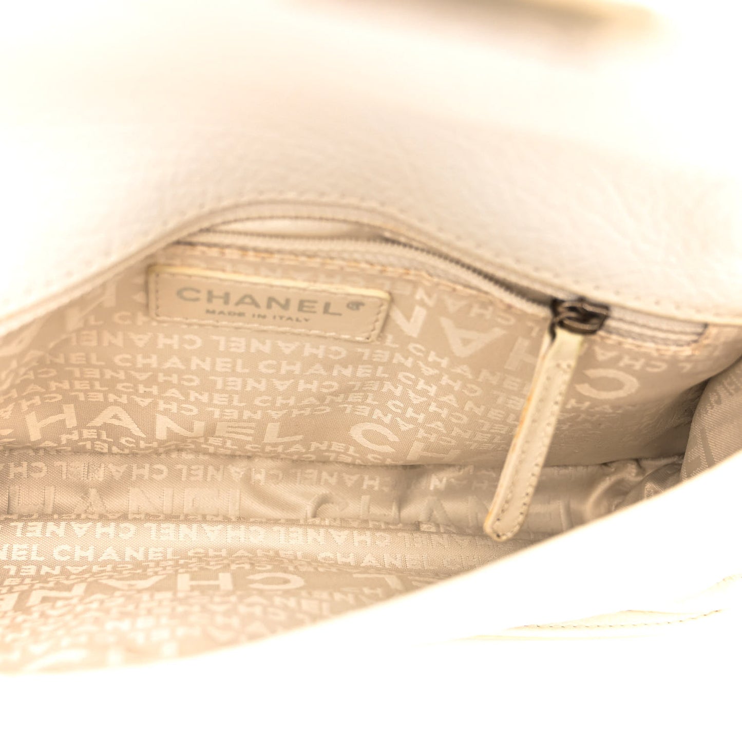 Calfskin Mademoiselle Flap Shoulder Bag White