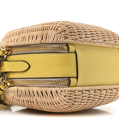 Prada Wicker Saffiano Midolino Odette Top Handle Bag Naturale Sol 10 of 11