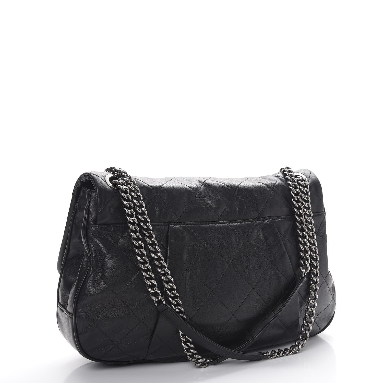 Chanel Calfskin Coco Pleats Flap Black 3 of 10