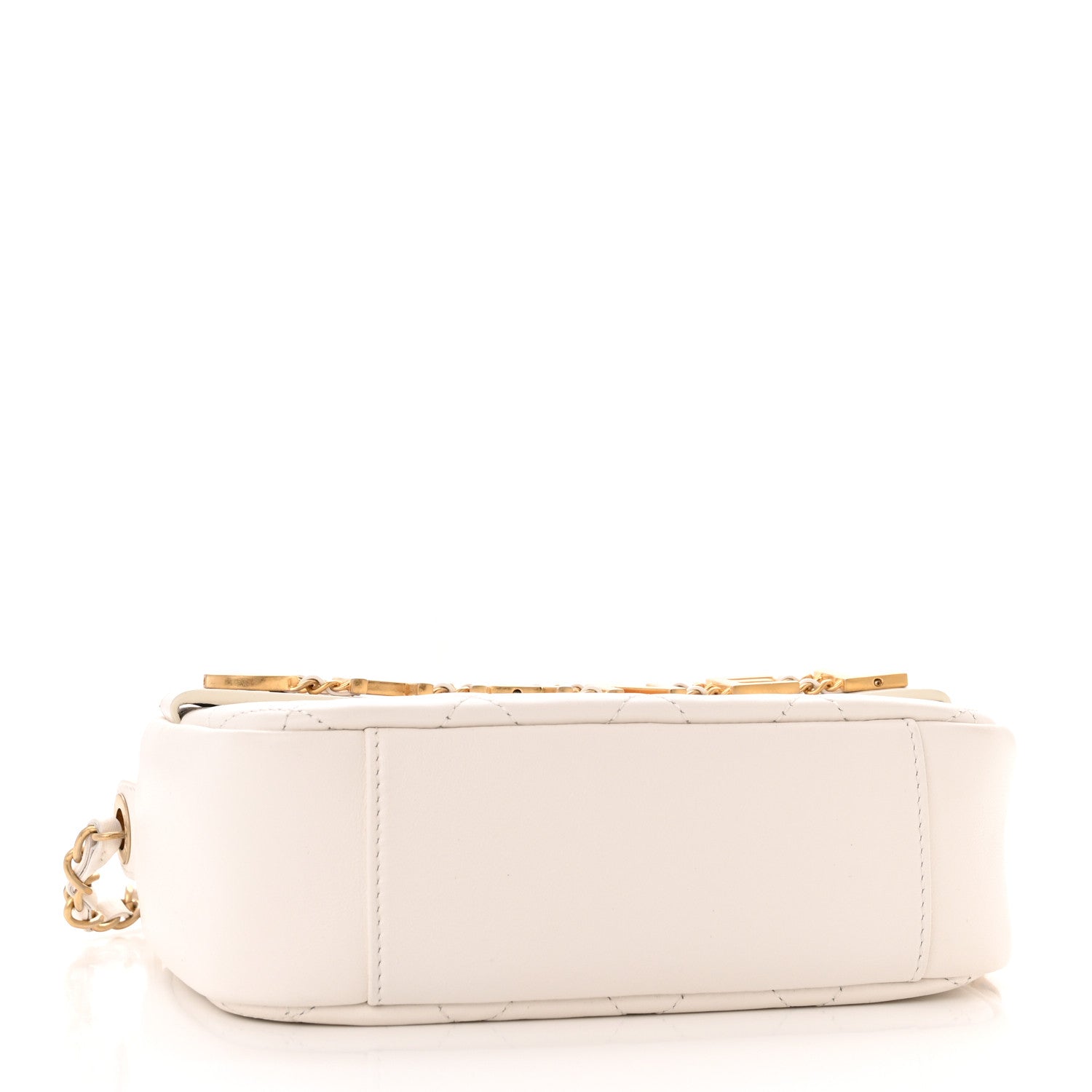 Chanel Calfskin Quilted Enchained Camera Case Bag White 4 of 15