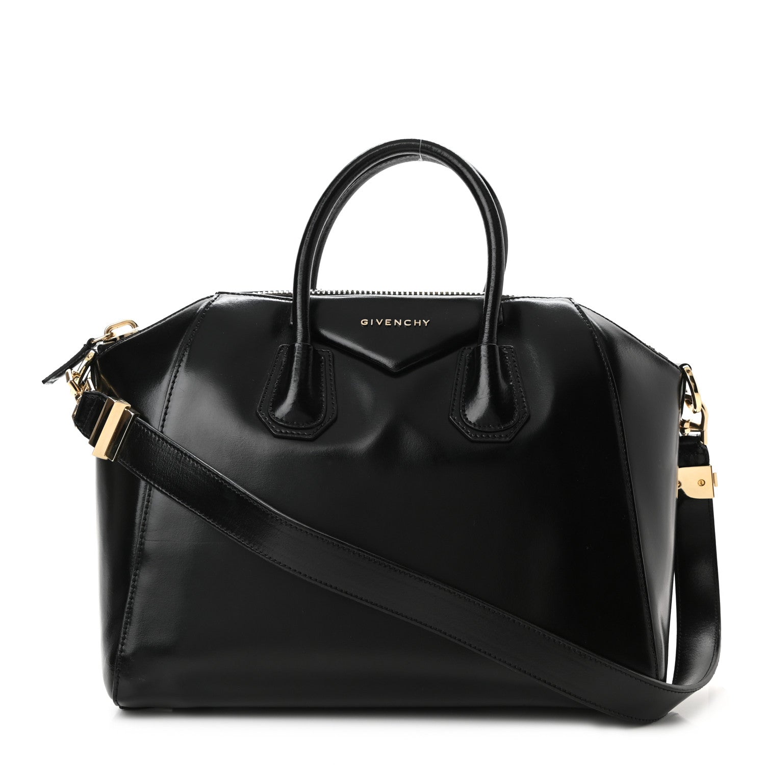 Givenchy Shiny Lord Calfskin Medium Antigona Black 1 of 12