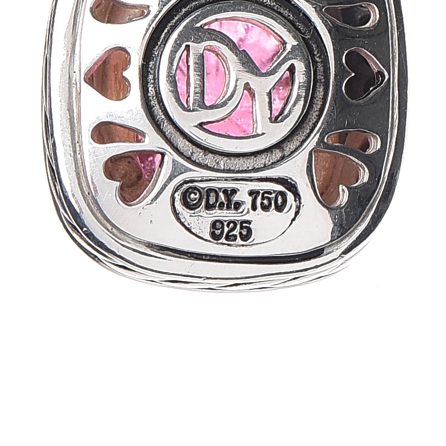 David Yurman Sterling Silver 18K Yellow Gold Diamond Carved Tourmaline Albion Pendant 3 of 3