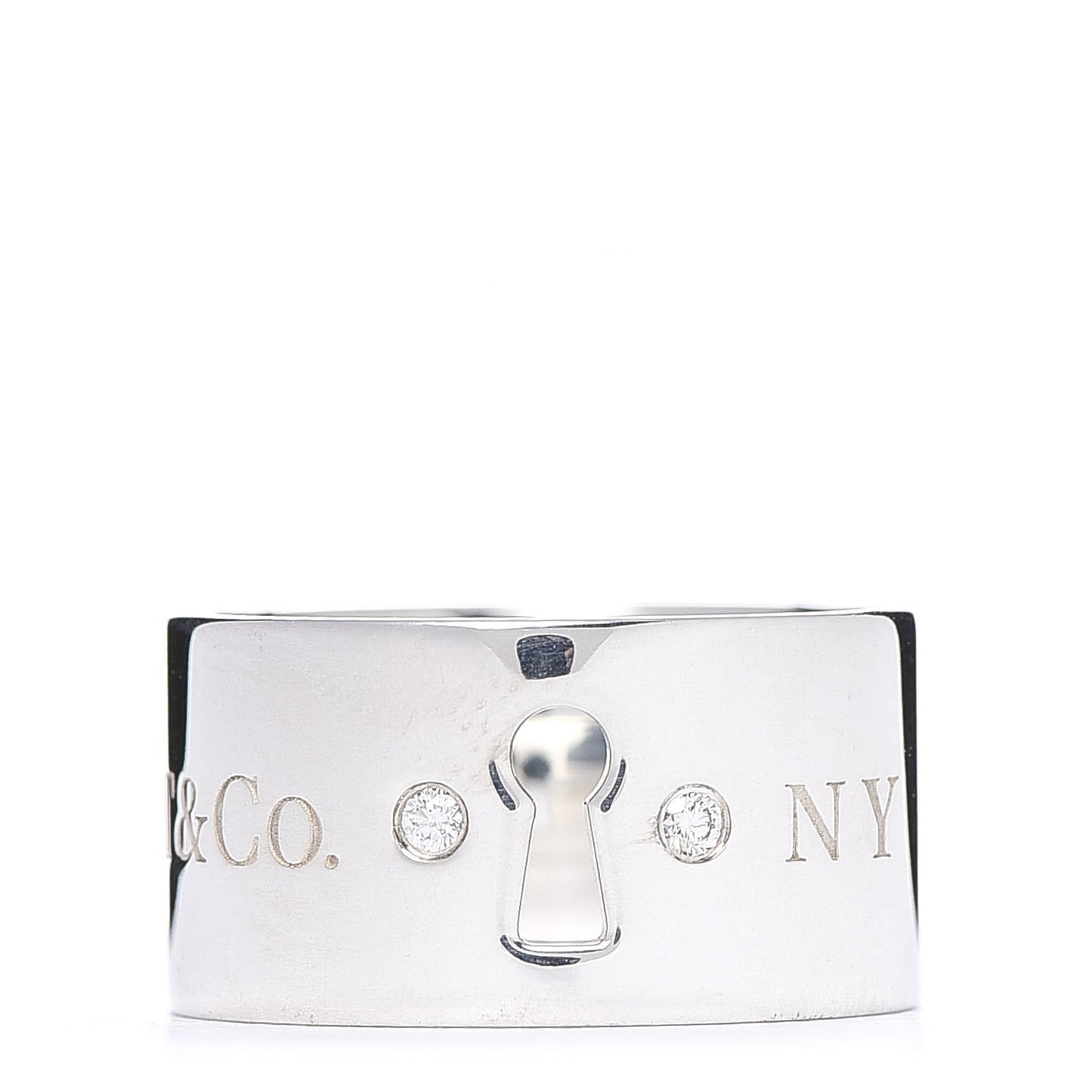 Sterling Silver Diamond Wide Locks Band Ring 47 4