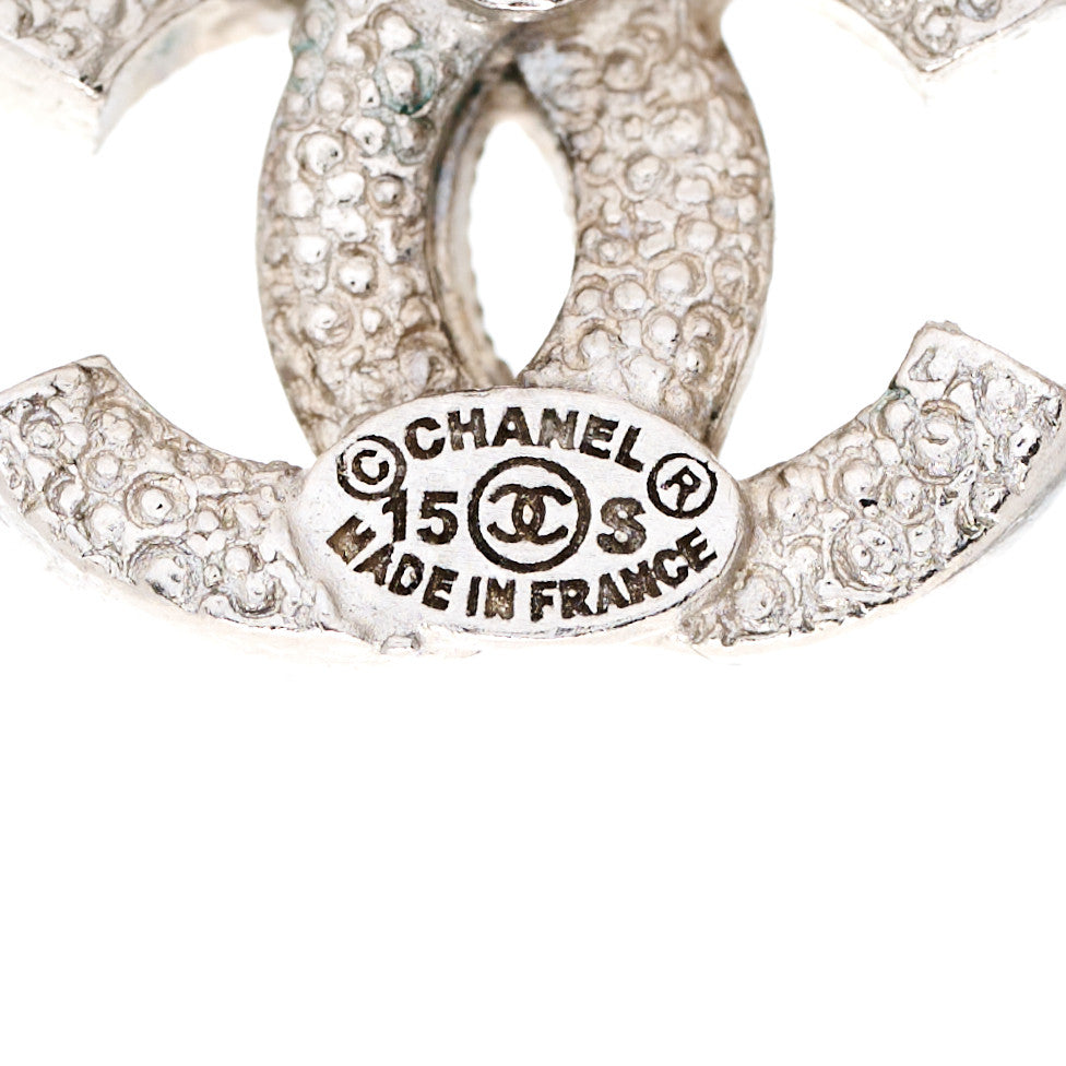 Chanel Crystal Mini Timeless CC Earrings Silver 4 of 4