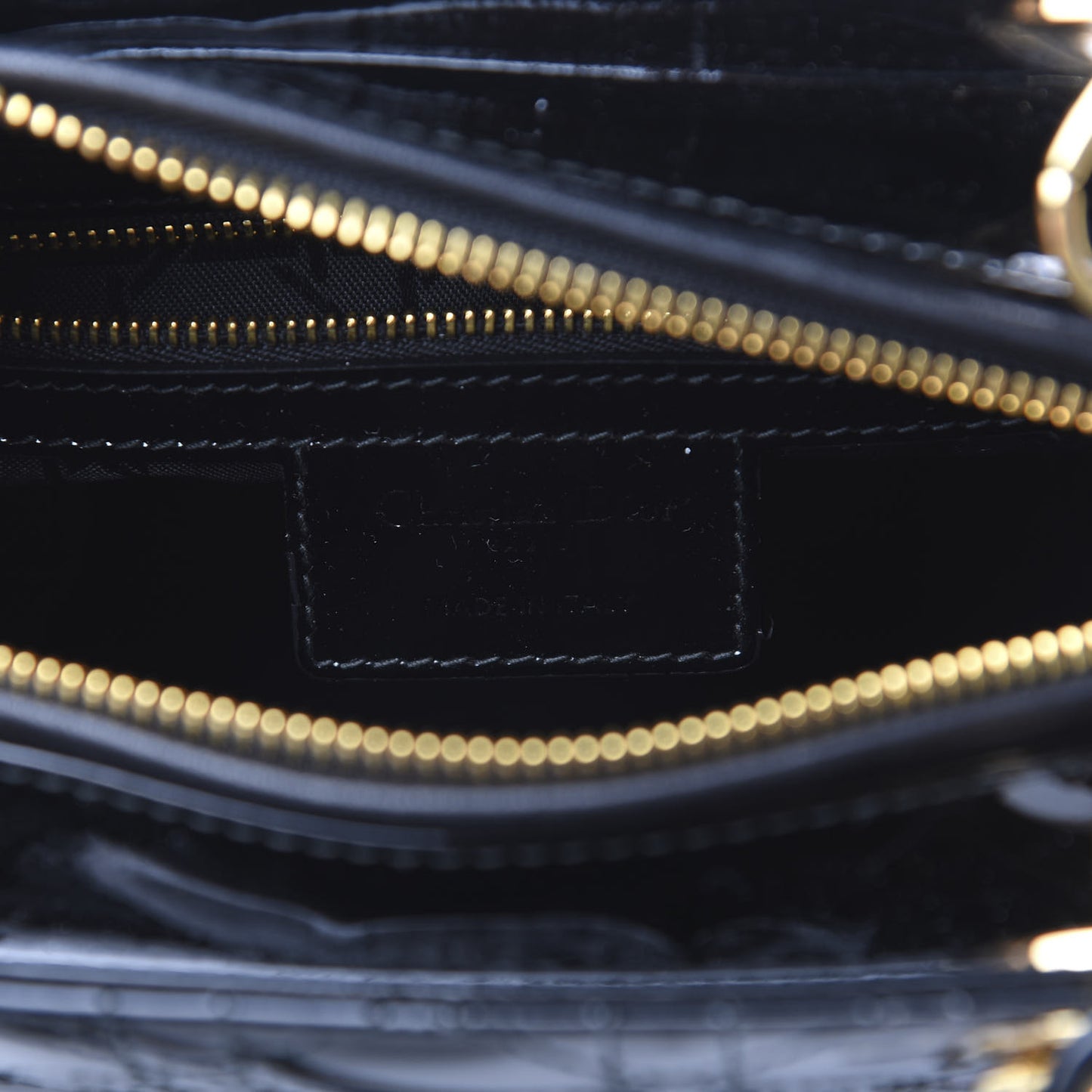 Patent Cannage Medium Lady Dior Black