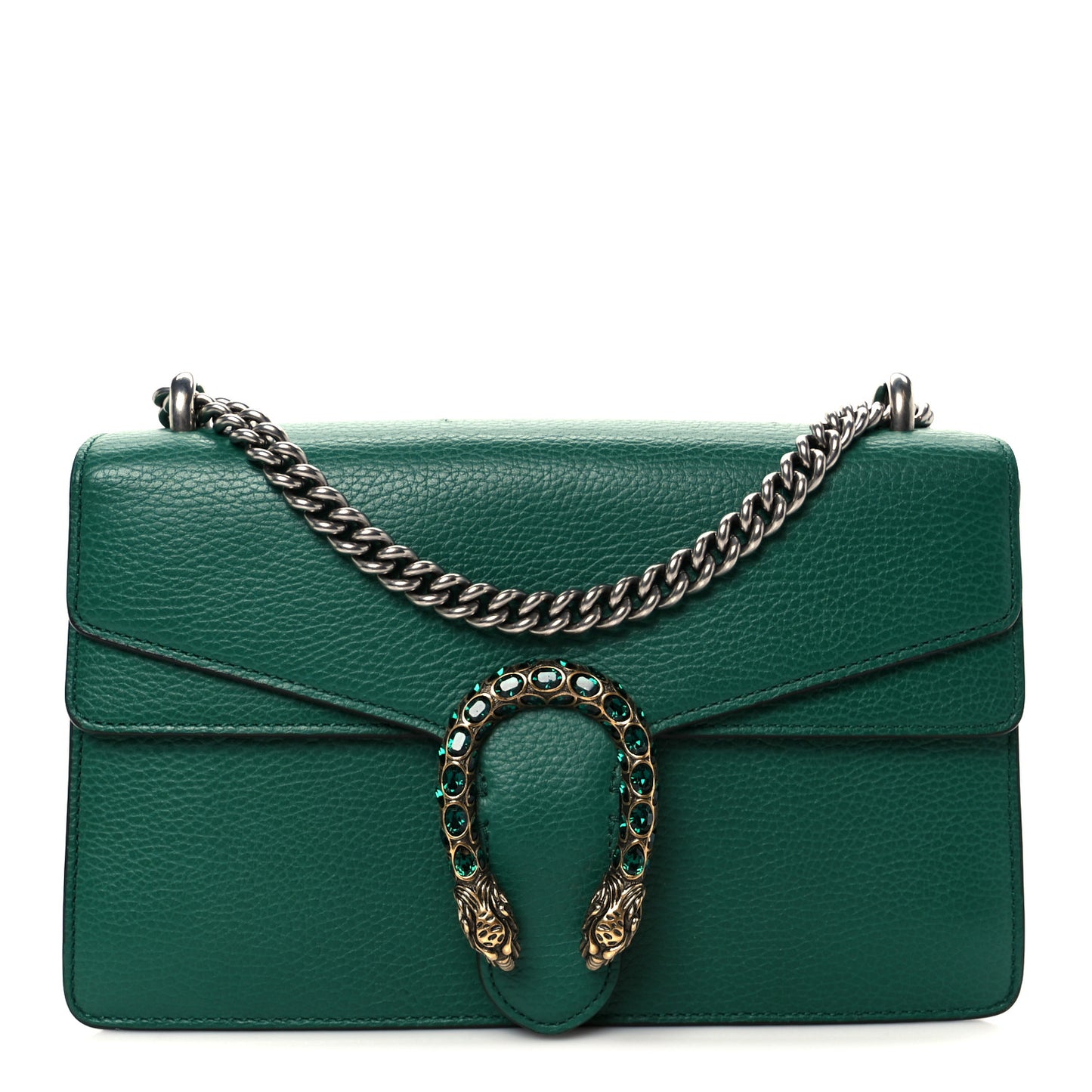 Pebbled Calfskin Small Dionysus Shoulder Bag Emerald