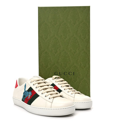 Gucci X FREYA HARTAS Calfskin Miro Soft Web Mythical Creature Embroidered Mens Ace Sneakers 6 New Mystic White 8 of 8