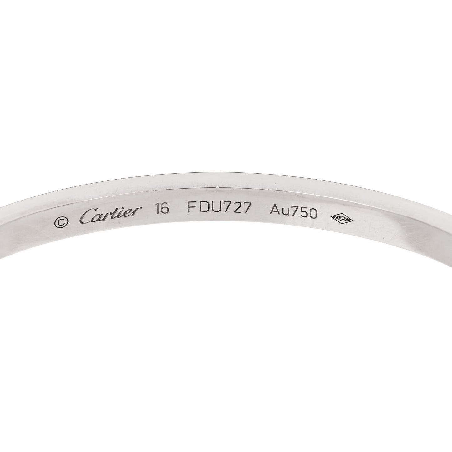18K White Gold Small LOVE Bracelet 16