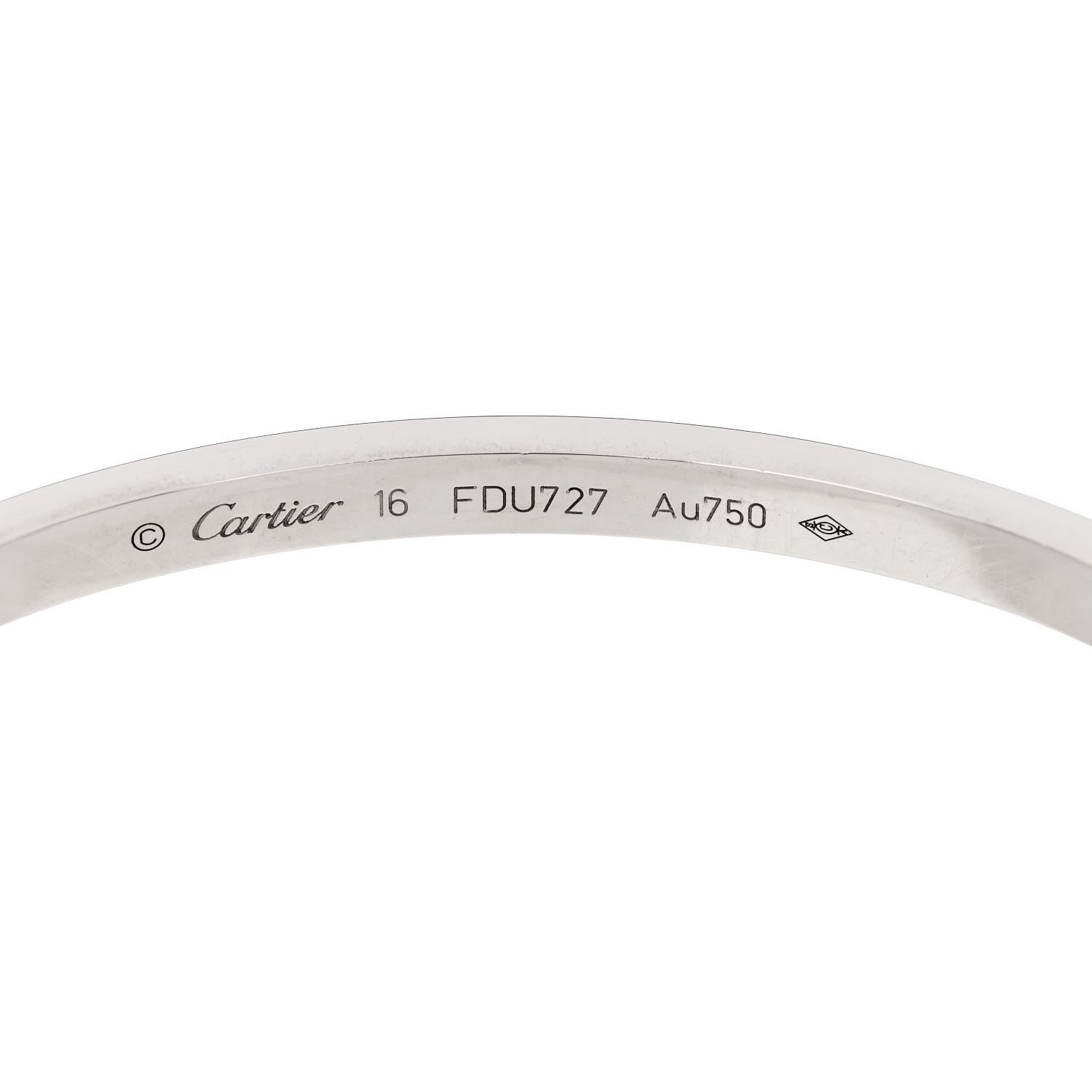 Cartier 18K White Gold Small LOVE Bracelet 16 6 of 8