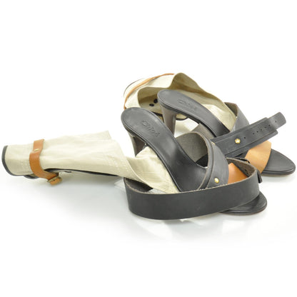 Chloe Canvas and Leather Cutout Sandals 37 2 of 7