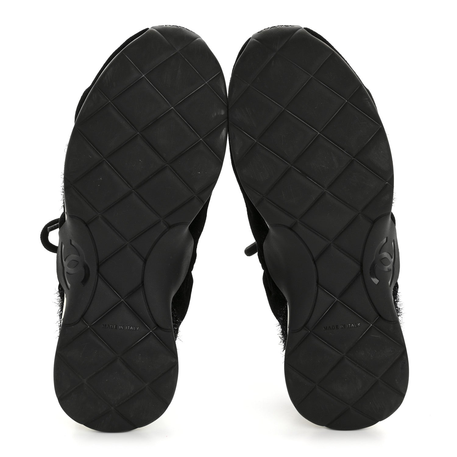 Chanel Stretch Fabric Womens CC Sneakers 37.5 Black 6 of 9