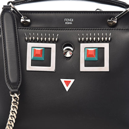 Fendi Vitello Baltico Hypnoteyes Studded Small Dotcom Click Chain Satchel Black 11 of 11