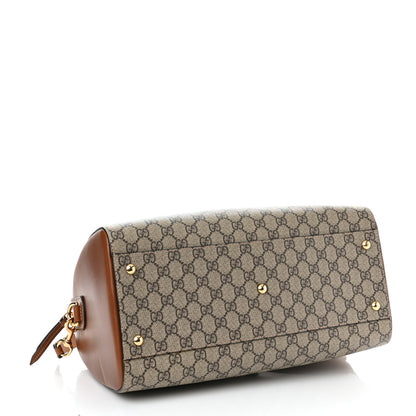 Gucci GG Supreme Monogram Medium Boston Beige Cuir 4 of 10