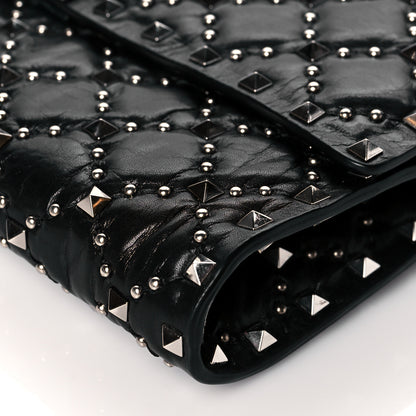 Valentino Garavani Lambskin Rockstud Spike Wallet on Chain Black 9 of 10